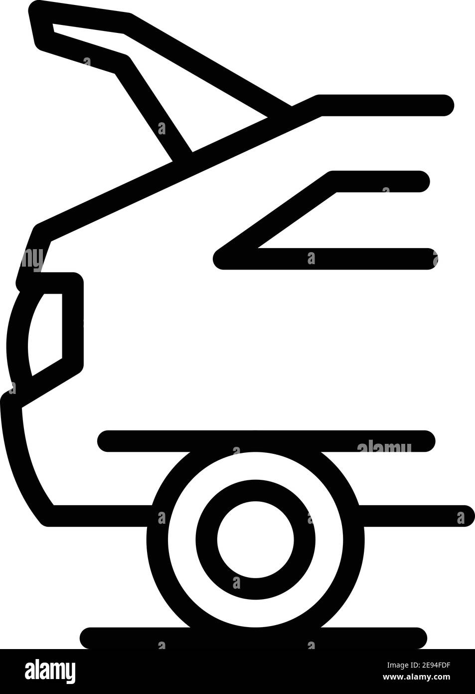 Abrir el icono de maletero. Contorno de tronco abierto coche vector icono  para diseño web aislado sobre fondo blanco Imagen Vector de stock - Alamy