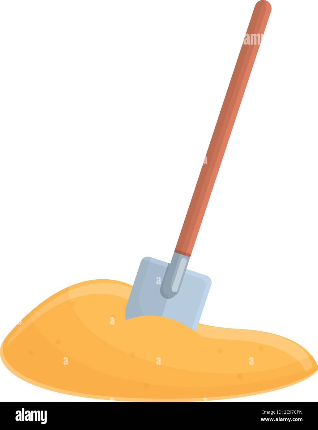 Icono de arena de pila de pala. Dibujo animado de la pila de pala icono de  vector de arena para el diseño web aislado sobre fondo blanco Imagen Vector  de stock -