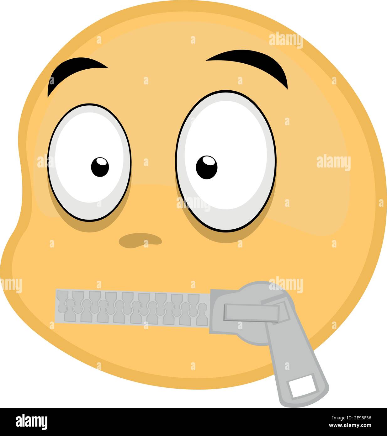 Ilustración vectorial de emoticono con boca cerrada con un cremallera  Imagen Vector de stock - Alamy