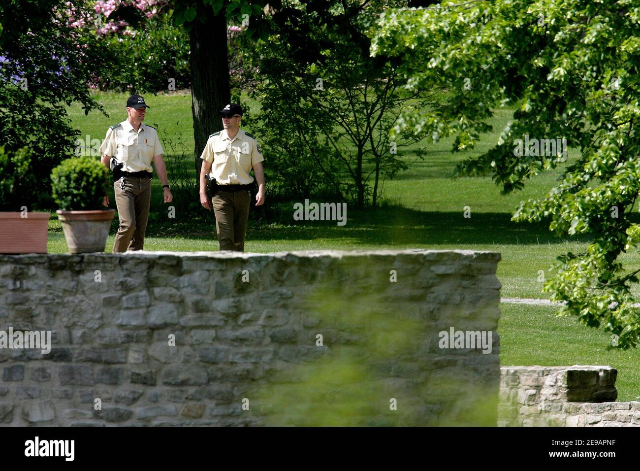 Schloss Muenchhausen, cerca de Hanover, donde el escuadrón nacional francés permanece durante la Copa del Mundo, el 9 de junio de 2006 en Hanover, Alemania. Foto de Gouhier-Hahn-Orban/Cameleon/ABACAPRESS.COM Foto de stock
