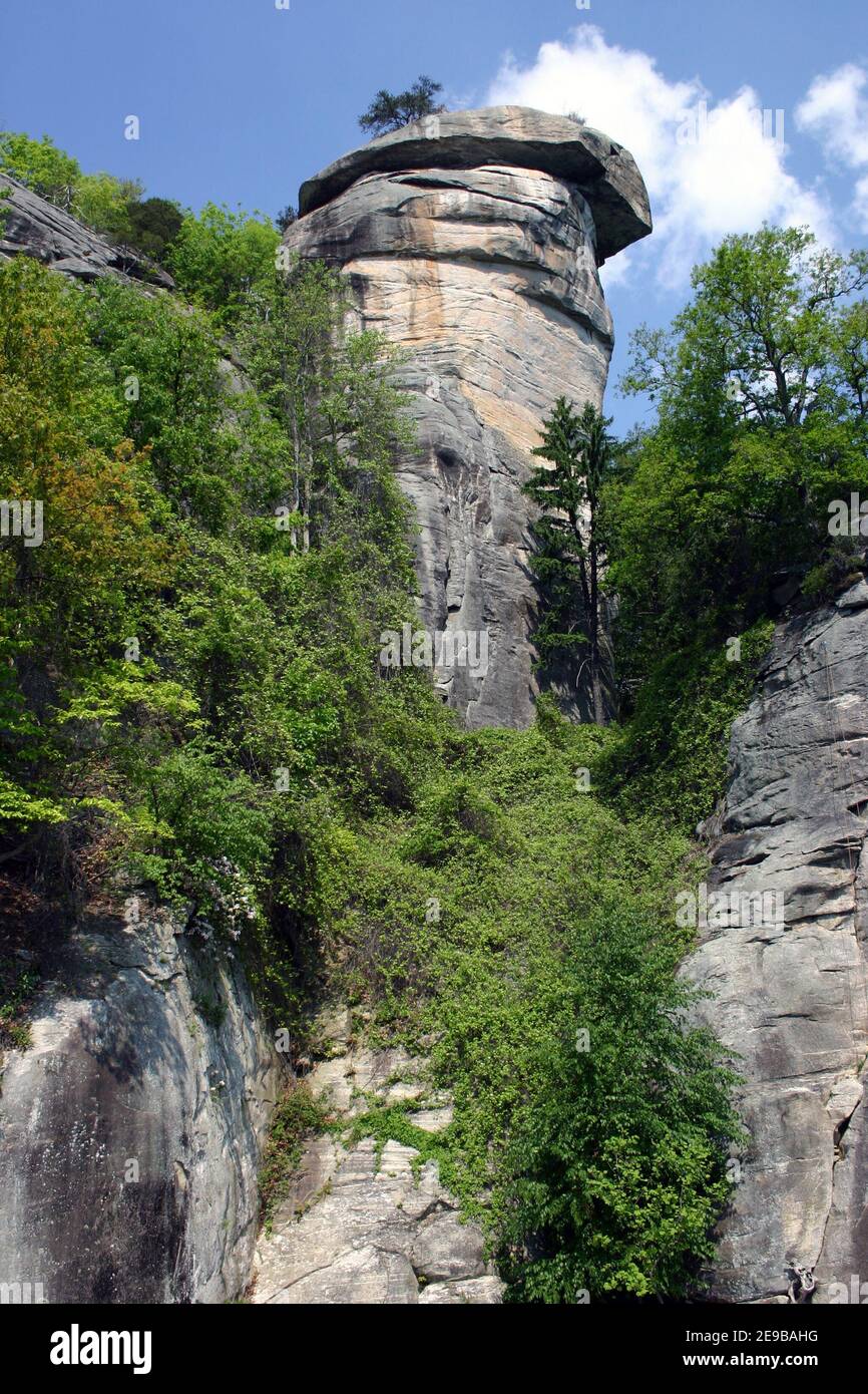 Chimney Rock State Park, maravillas geológicas, Carolina del Norte, Estados Unidos Foto de stock