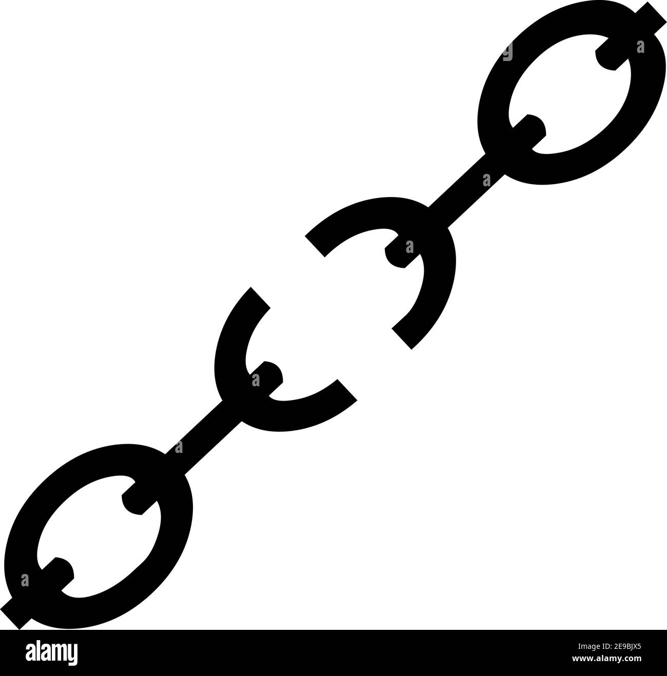Ilustración vectorial de la silueta de algunas cadenas rotas Imagen Vector  de stock - Alamy