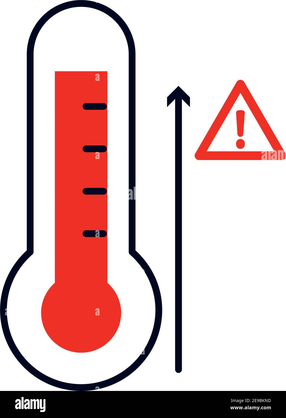 termómetro con alta temperatura sobre fondo blanco, diseño colorido,  ilustración vectorial Imagen Vector de stock - Alamy
