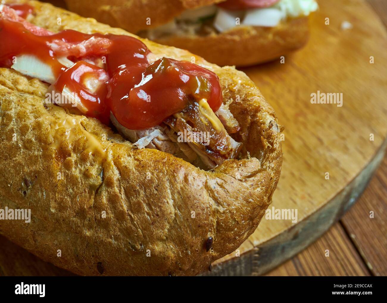 Sanduiche de pernil sándwich de brisket, típico portugués tomar una