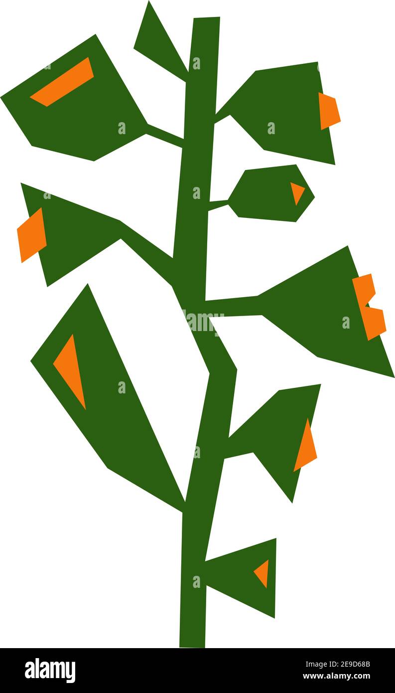 Vector estilizados cristal verde flores de primavera. Geometría ilustración poligonal art. Geométrico decorativo verano imagen floral para el saludo de San Valentín Ilustración del Vector