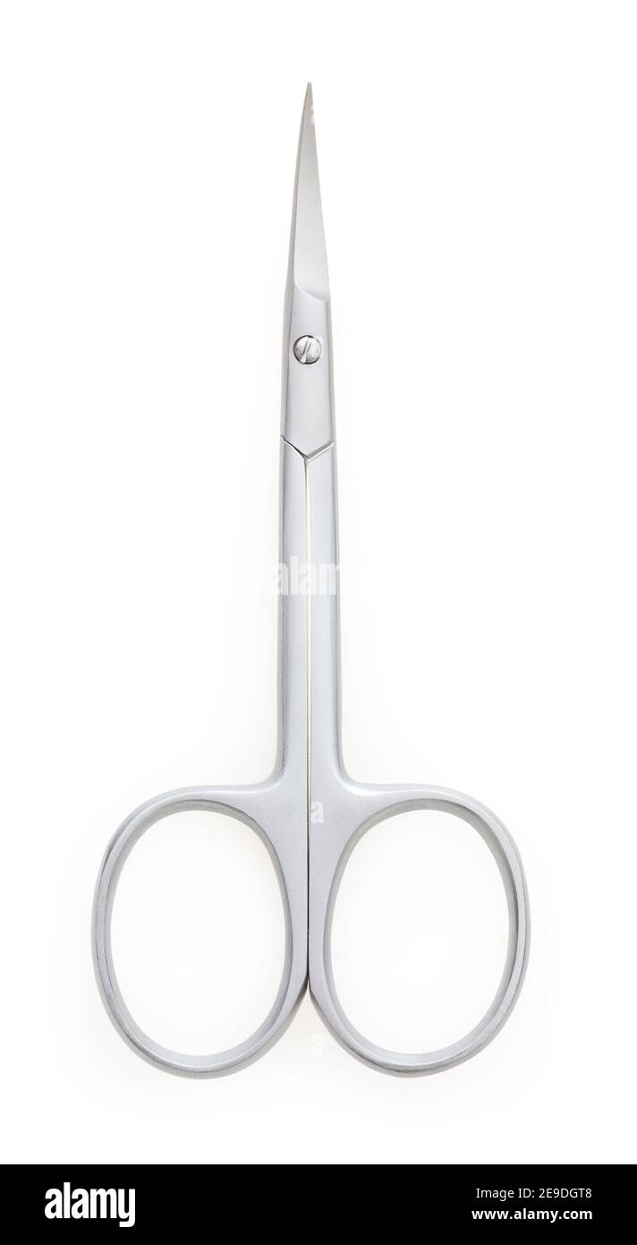 Nail Scissors aislado sobre fondo blanco con trazado de recorte Foto de stock