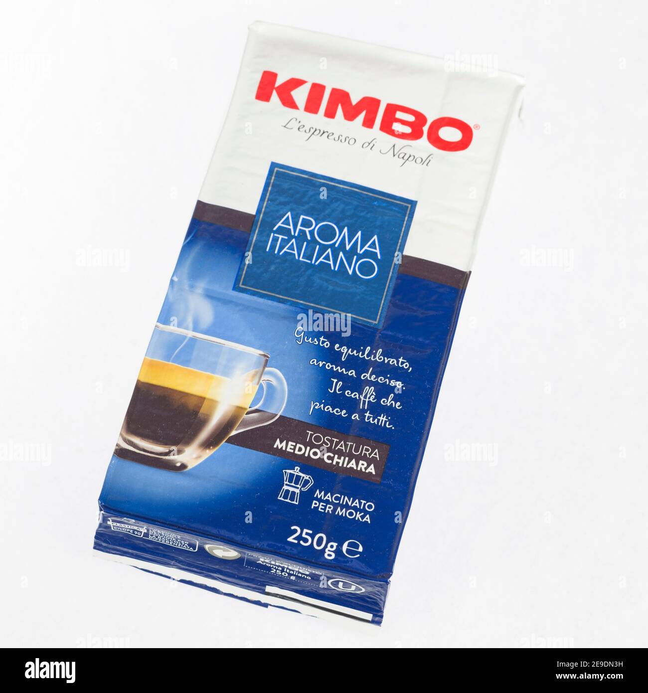 Paquete de café Kimbo Foto de stock