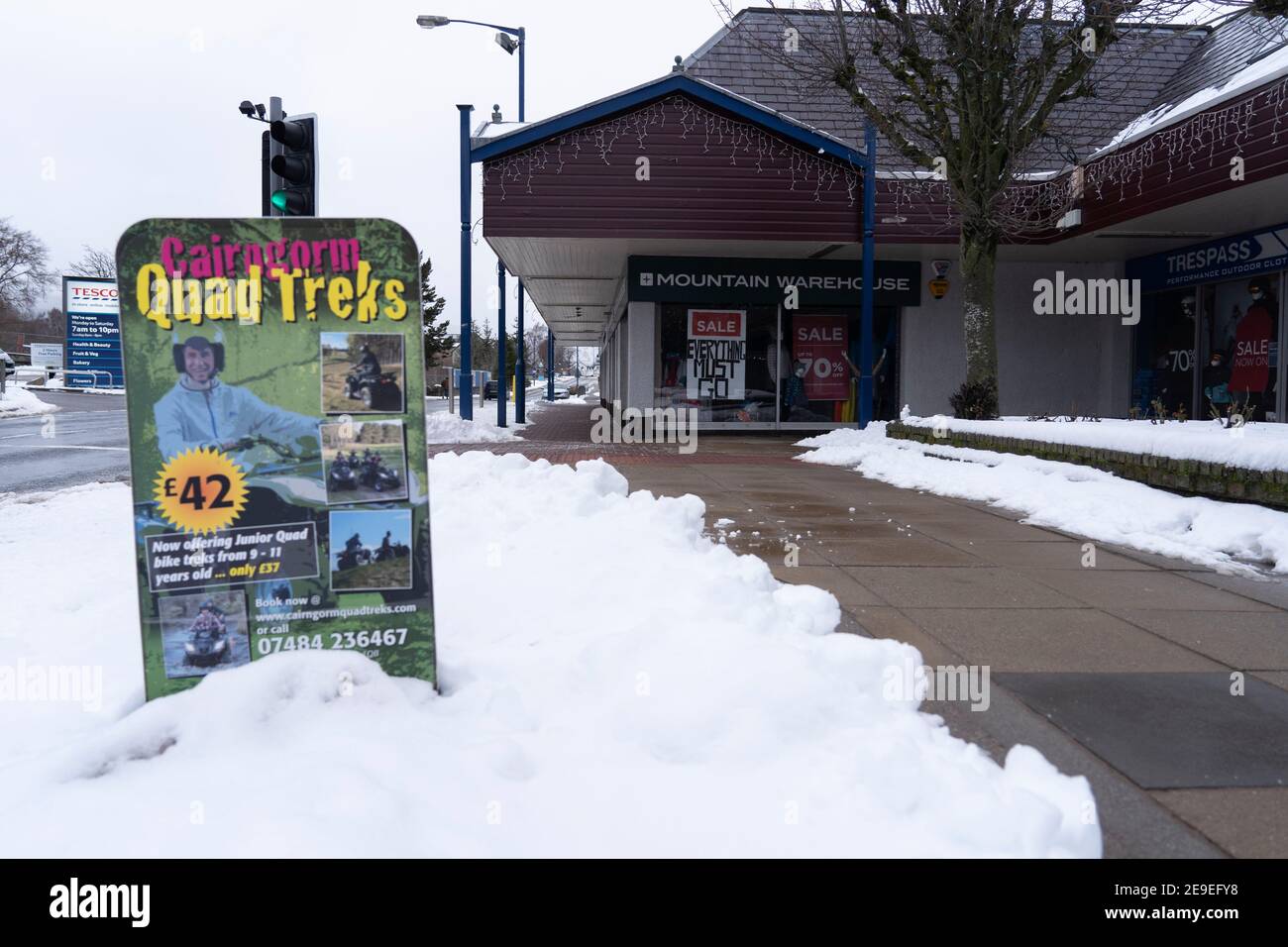 Aviemore, Escocia, Reino Unido. 4 de febrero de 2021. Vistas generales