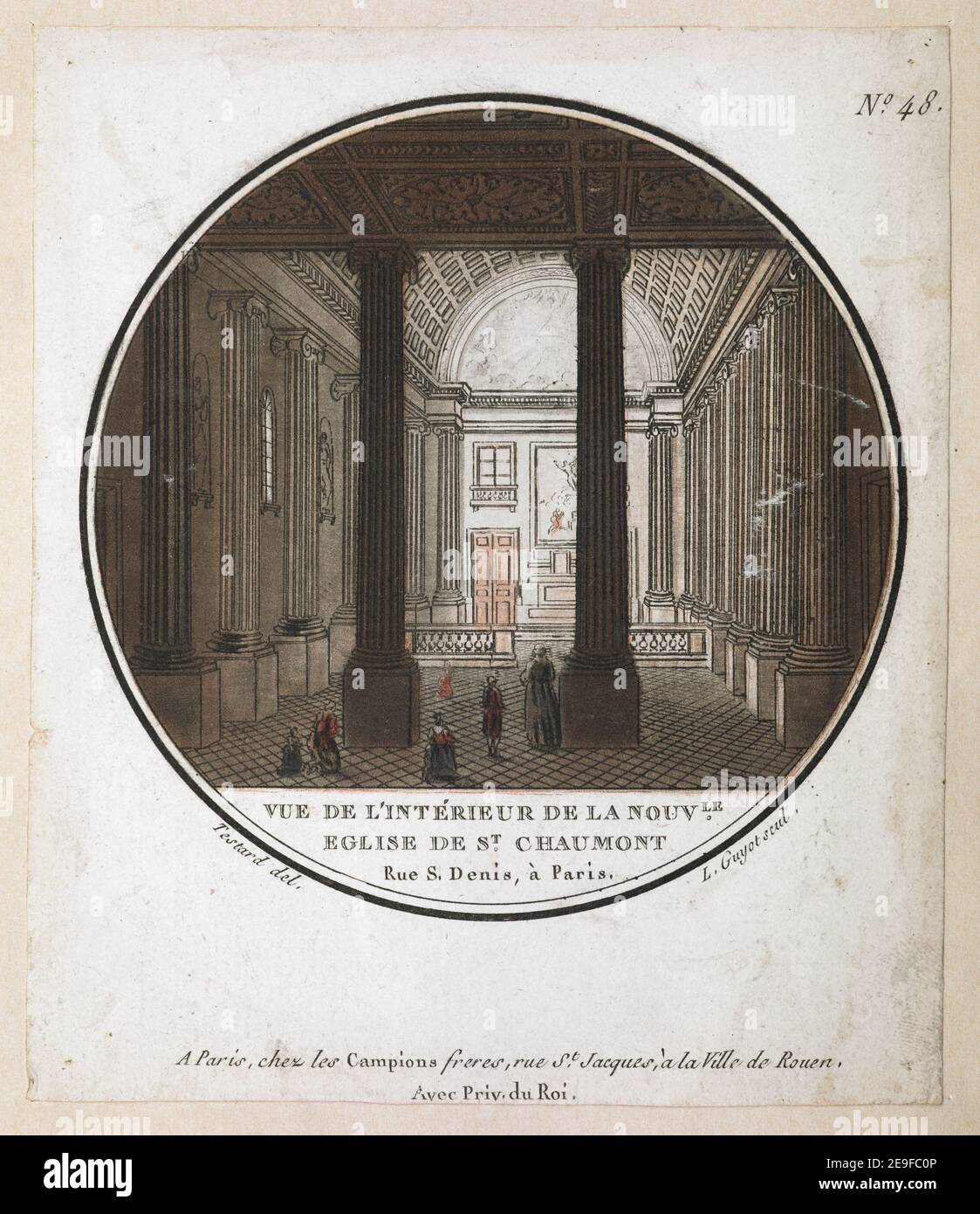 Vue De L Inteaarieur De La Nouvle Eglise De St Chaumont Rue S Denis a Paris Autor Guyot Laurent 65 4 2 48 Lugar De Publicacion A Paris Editor Chez Les Campions Freres Rue St Jacques