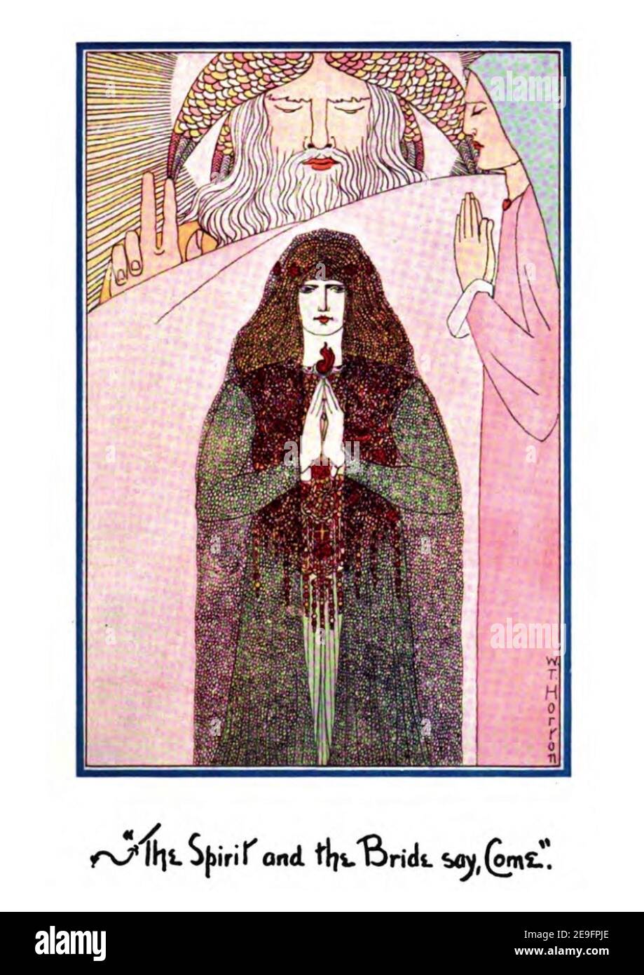 William Thomas Horton ilustración titulada el Espíritu y la novia Di Venga de los Anales de la Ciencia psíquica - 1908 Foto de stock