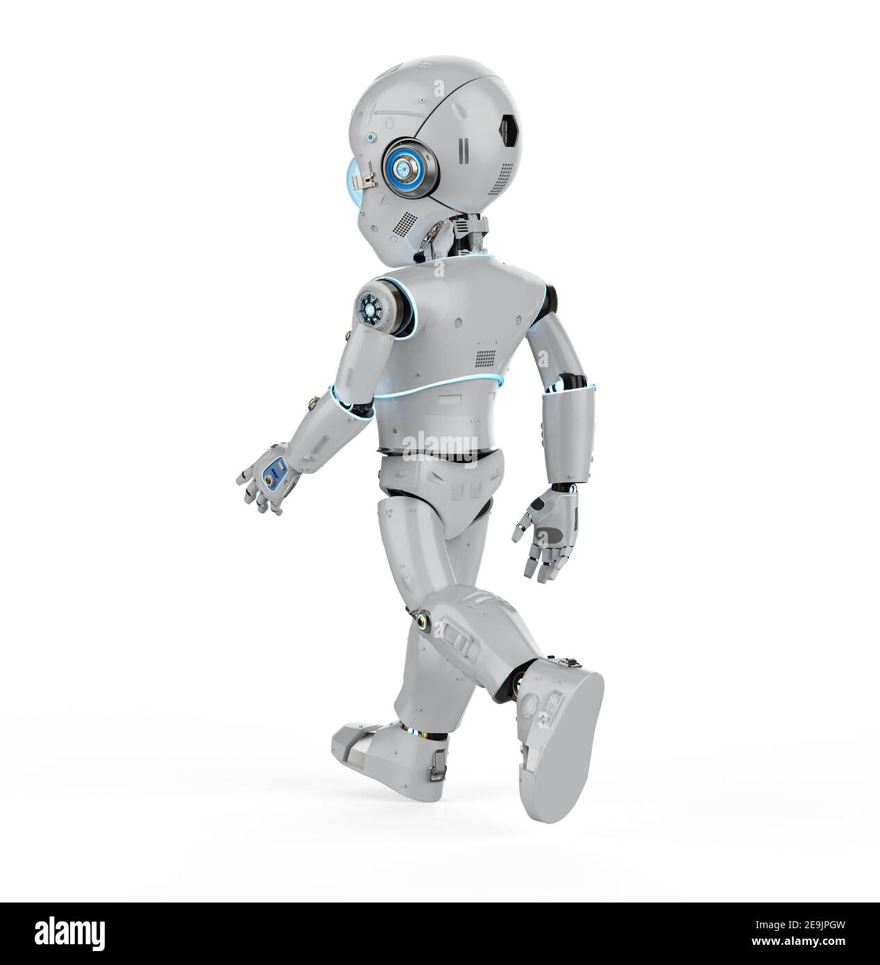 renderizado en 3d bonito robot o robot de inteligencia artificial con  carácter de dibujos animados caminar Fotografía de stock - Alamy
