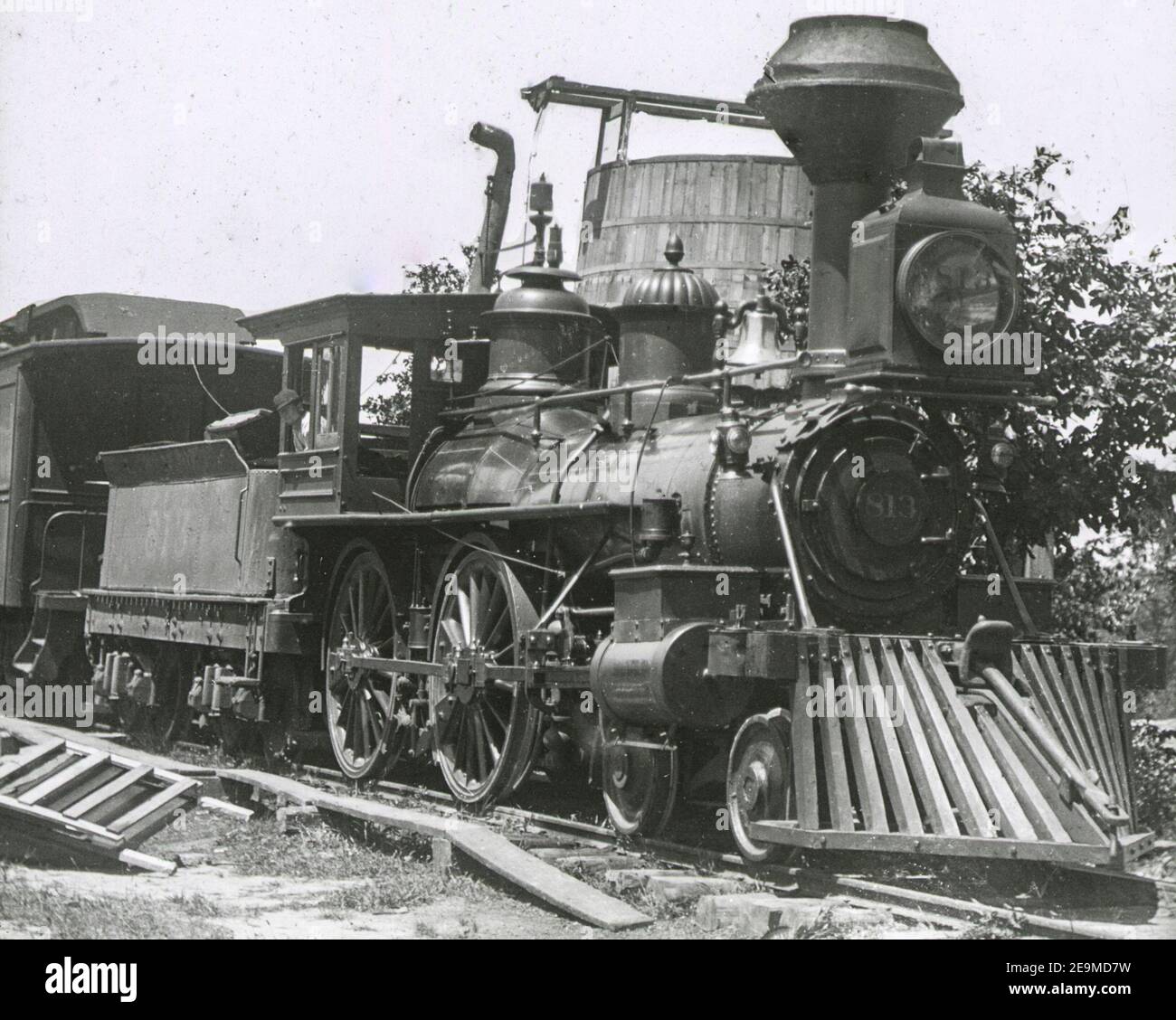 Una locomotora de vapor americana de 8 ruedas en la década de 1880 Foto de stock