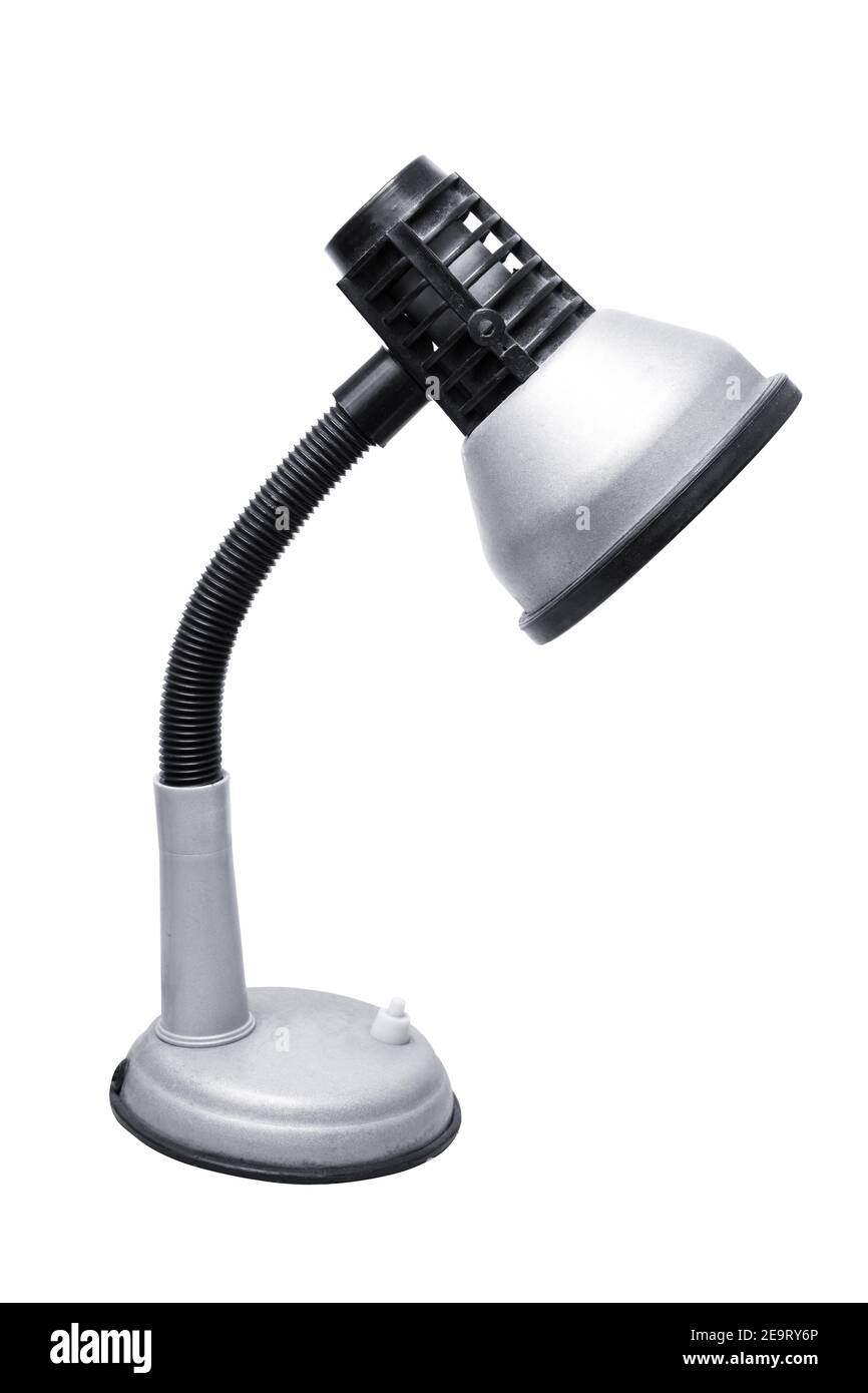 Lámpara de escritorio, lámpara de mesa aislada sobre fondo blanco con trazado de recorte Foto de stock