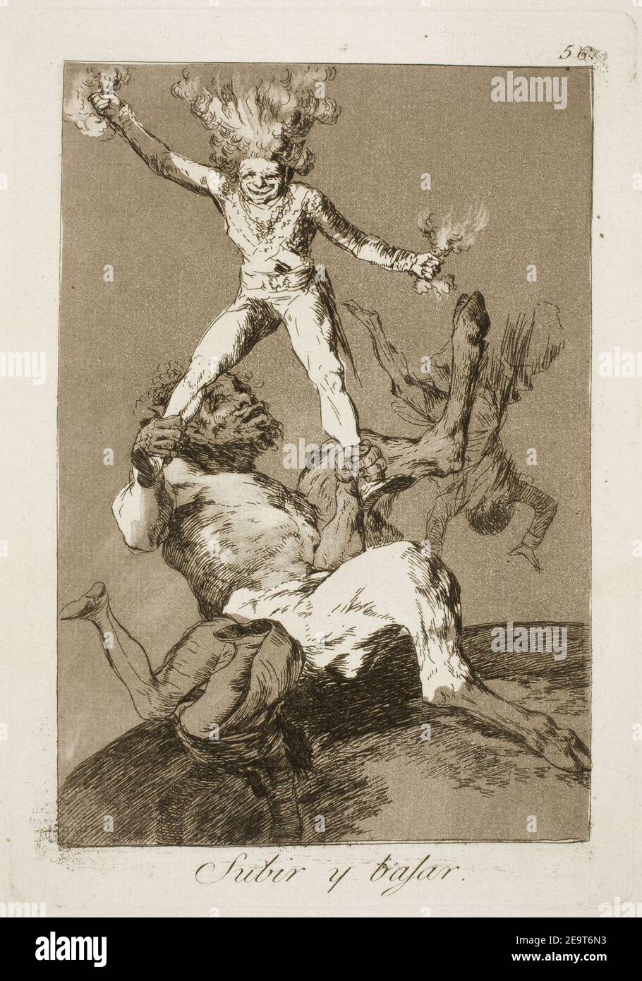 Goya - Caprichos - no 56 - Subir y bajar. Foto de stock