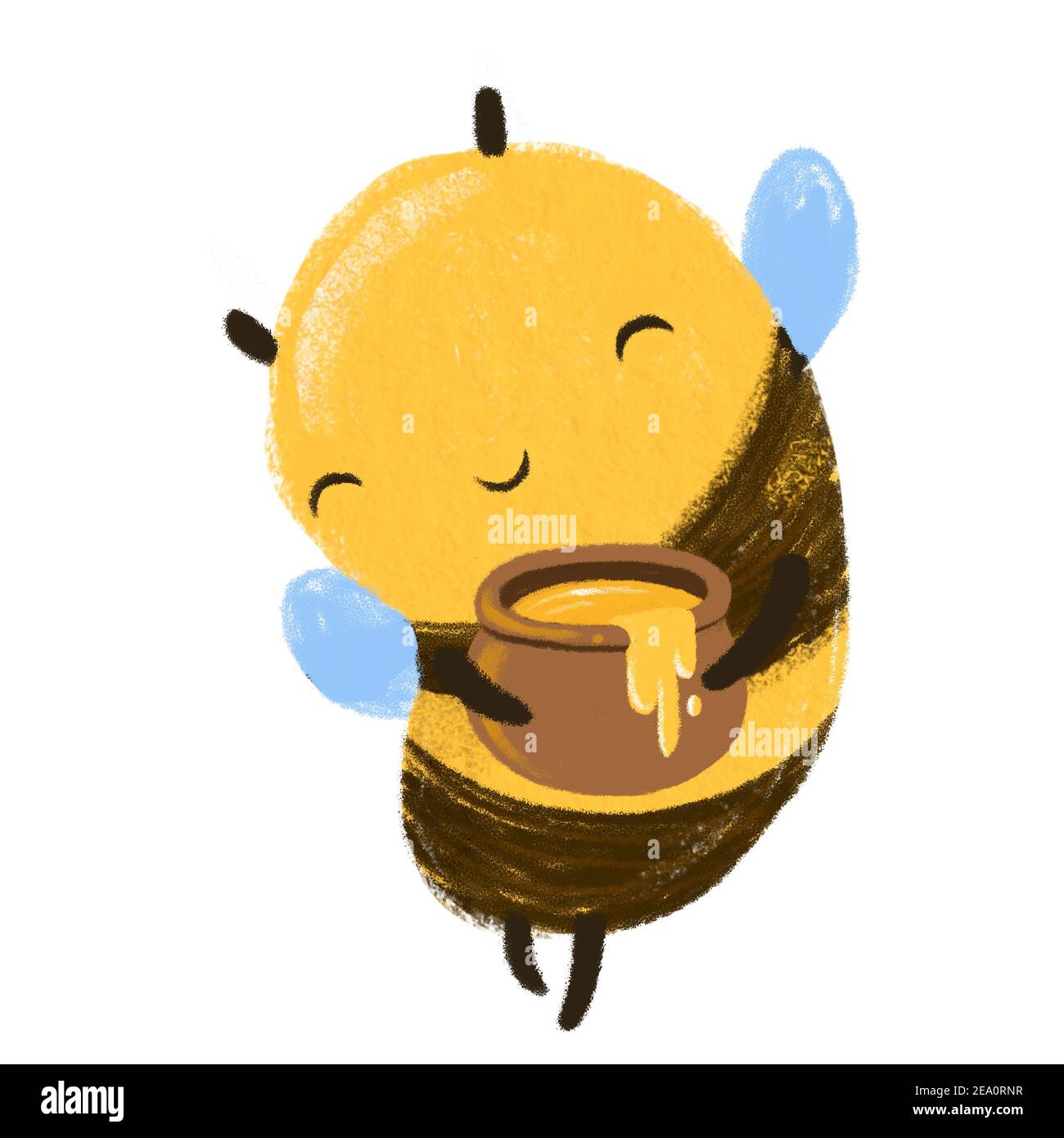 Lindo Kawaii Feliz Funny Miel abeja con tarro de miel Fotografía de stock -  Alamy