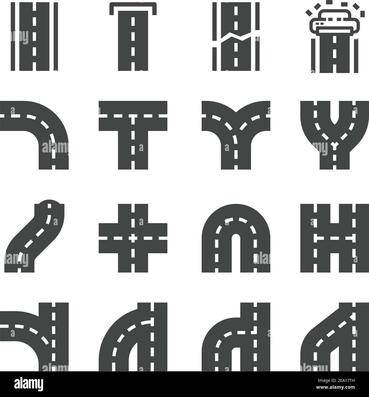 conjunto de iconos de la carretera Imagen Vector de stock - Alamy