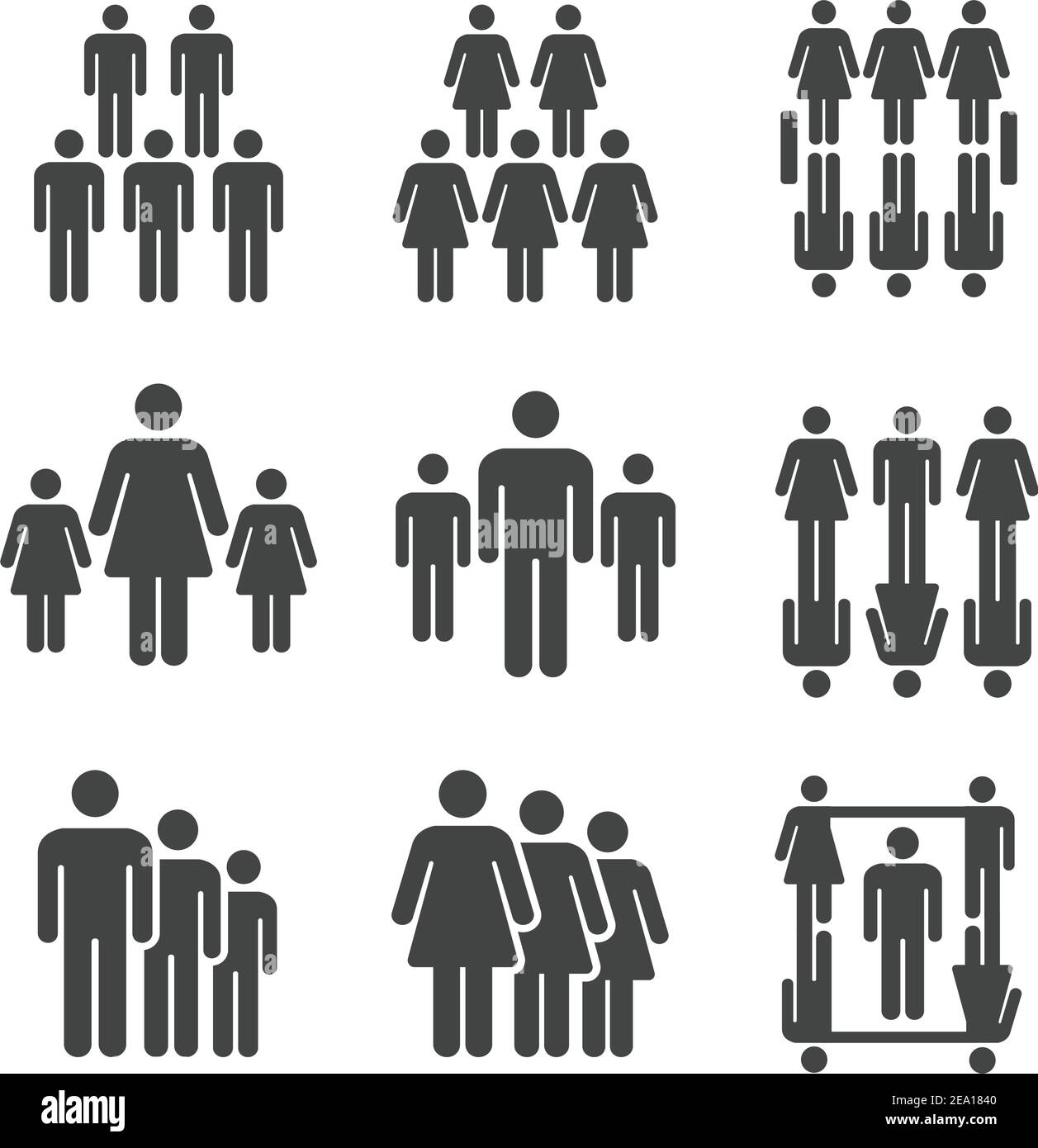 personas,conjunto de iconos de población Ilustración del Vector