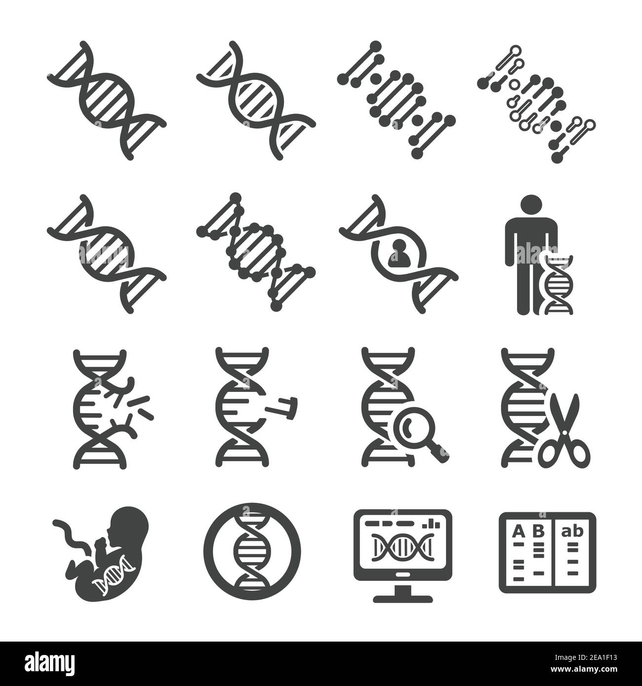 Icono de ADN Ilustración del Vector