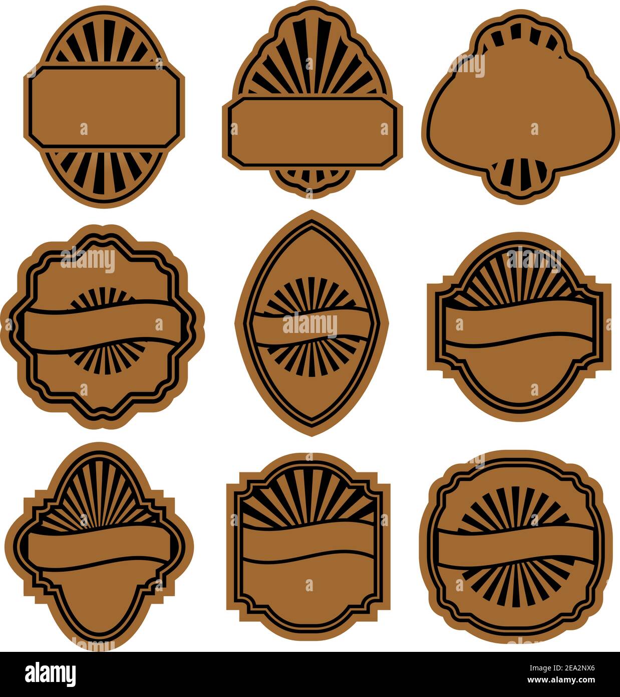 Conjunto de diseño vintage brown etiquetas para alimentos y bebidas Imagen Vector - Alamy