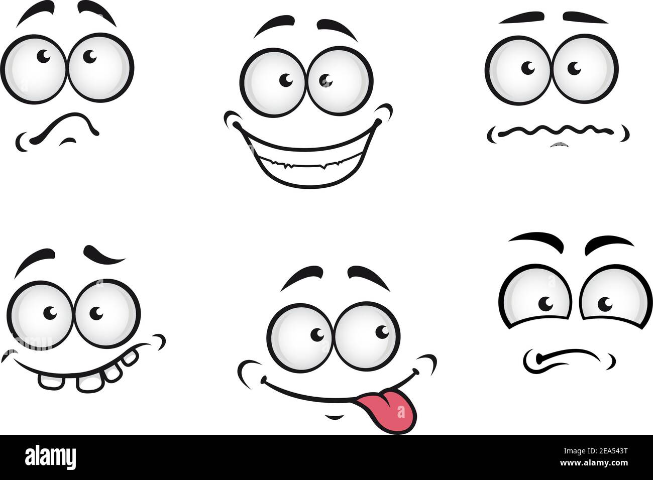 Dibujos animados emociones caras establecidas para el diseño de cómics Imagen Vector de stock - Alamy Dibujos animados emociones caras establecidas para el diseño de cómics Imagen Vector de stock - Alamy