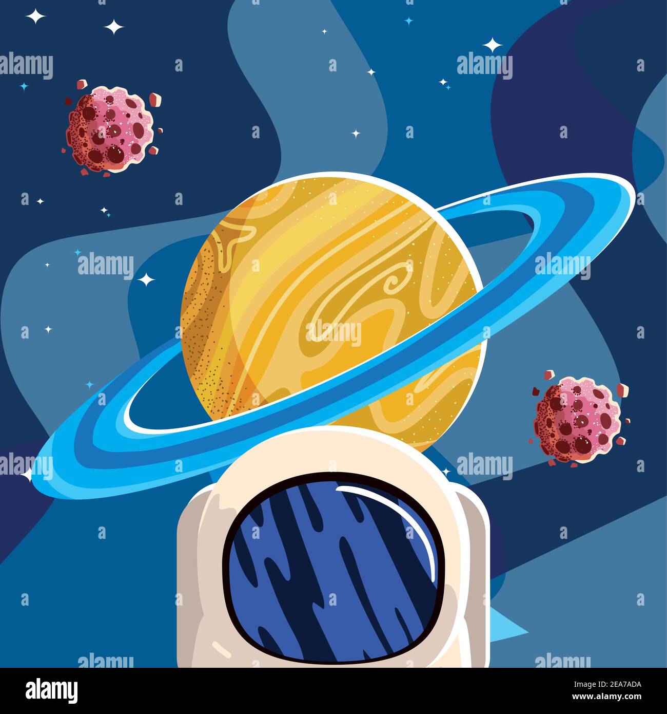 espacio casco saturno planeta asteroides sistema de galaxias vector solar  ilustración Imagen Vector de stock - Alamy