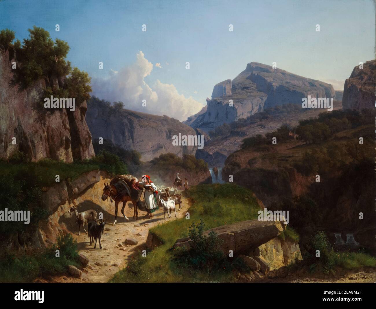 Andras Marko, paisaje de montaña, pintura, 1873 Foto de stock