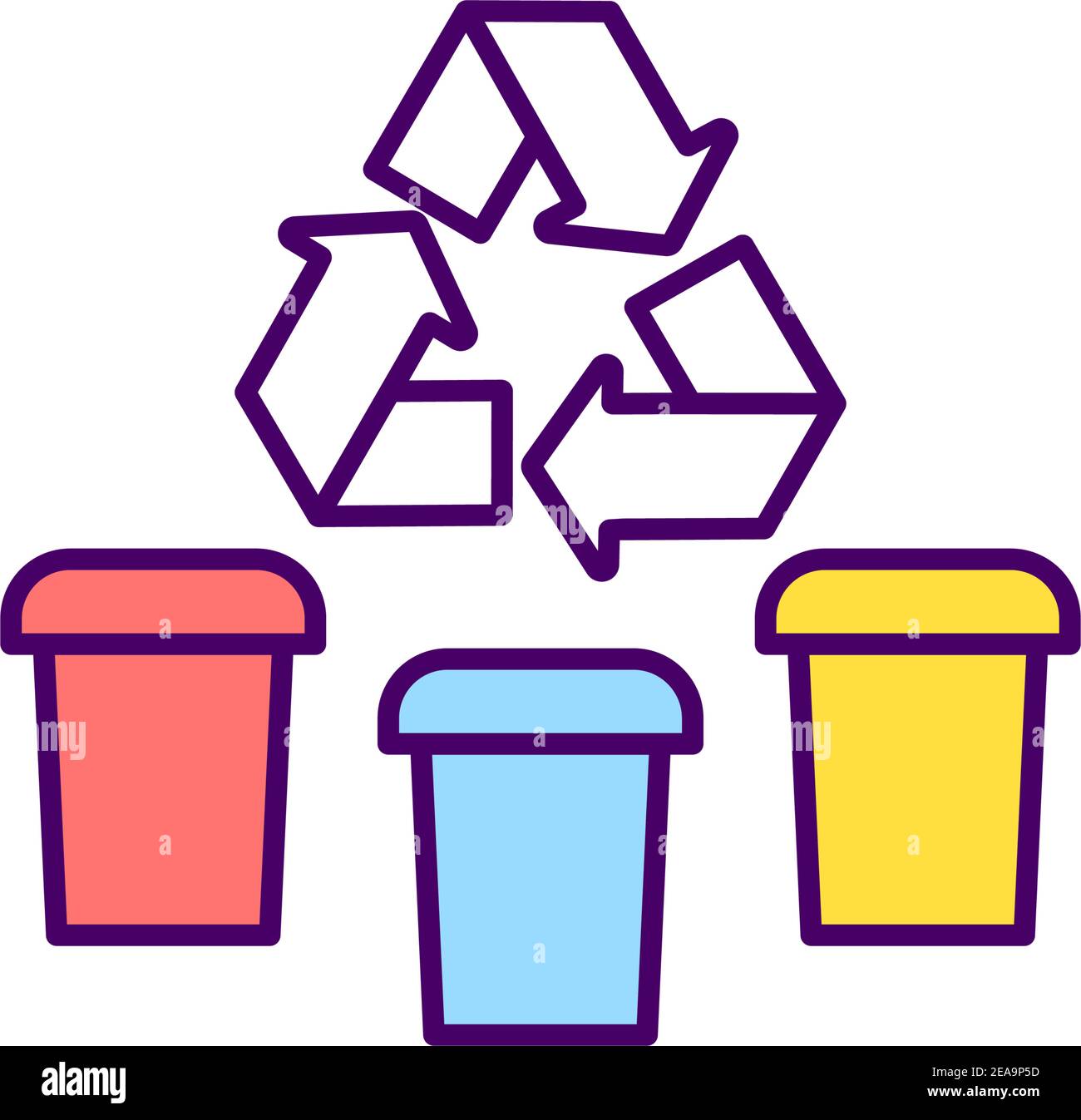 Segregación de residuos icono de color RGB Ilustración del Vector