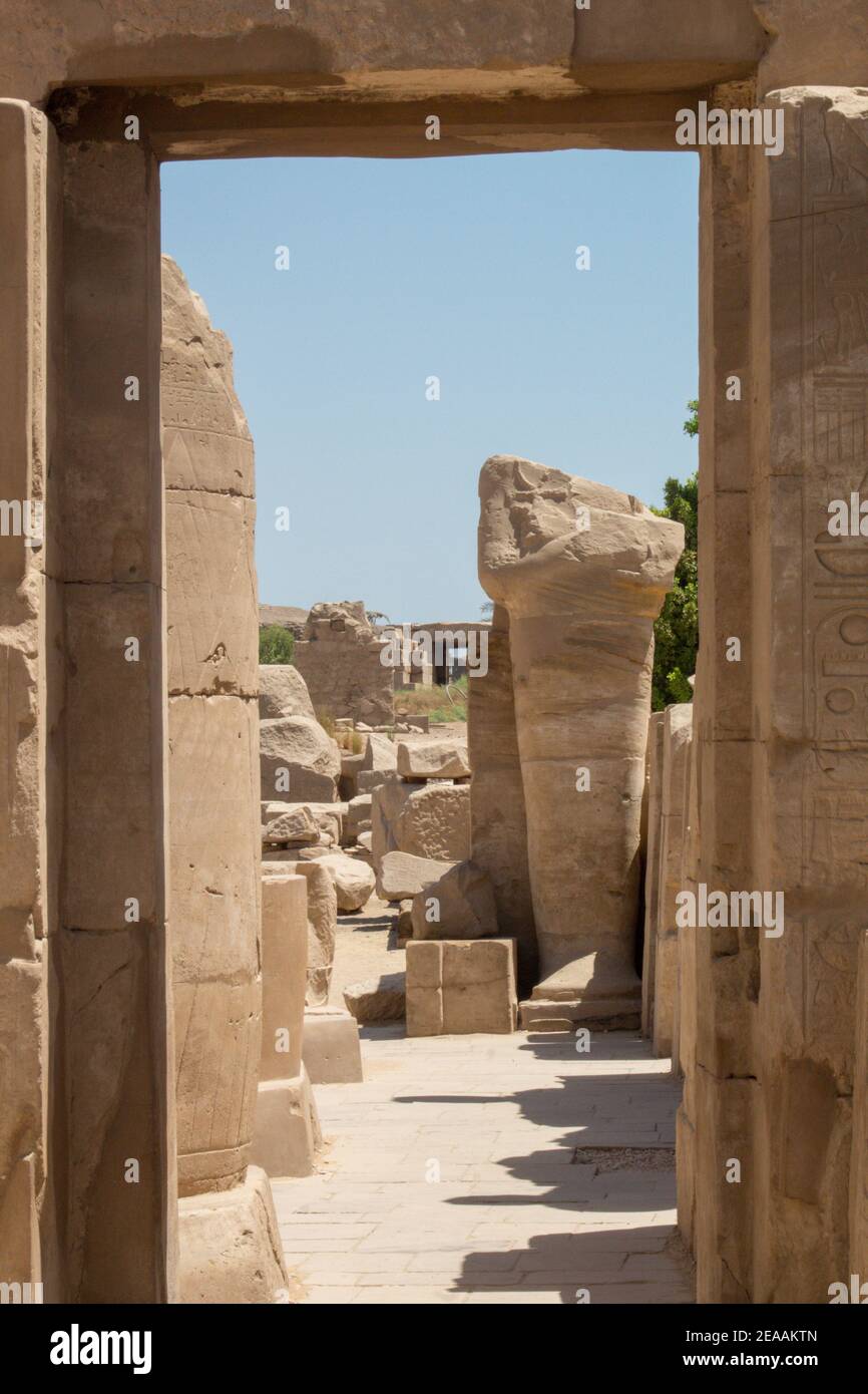 Templo de Karnak en Luxor, Egipto. Foto de stock