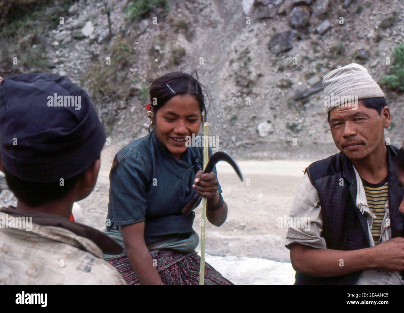 Reportage Nepal 1980 (escaneado desde Kodachrome 64) Foto de stock