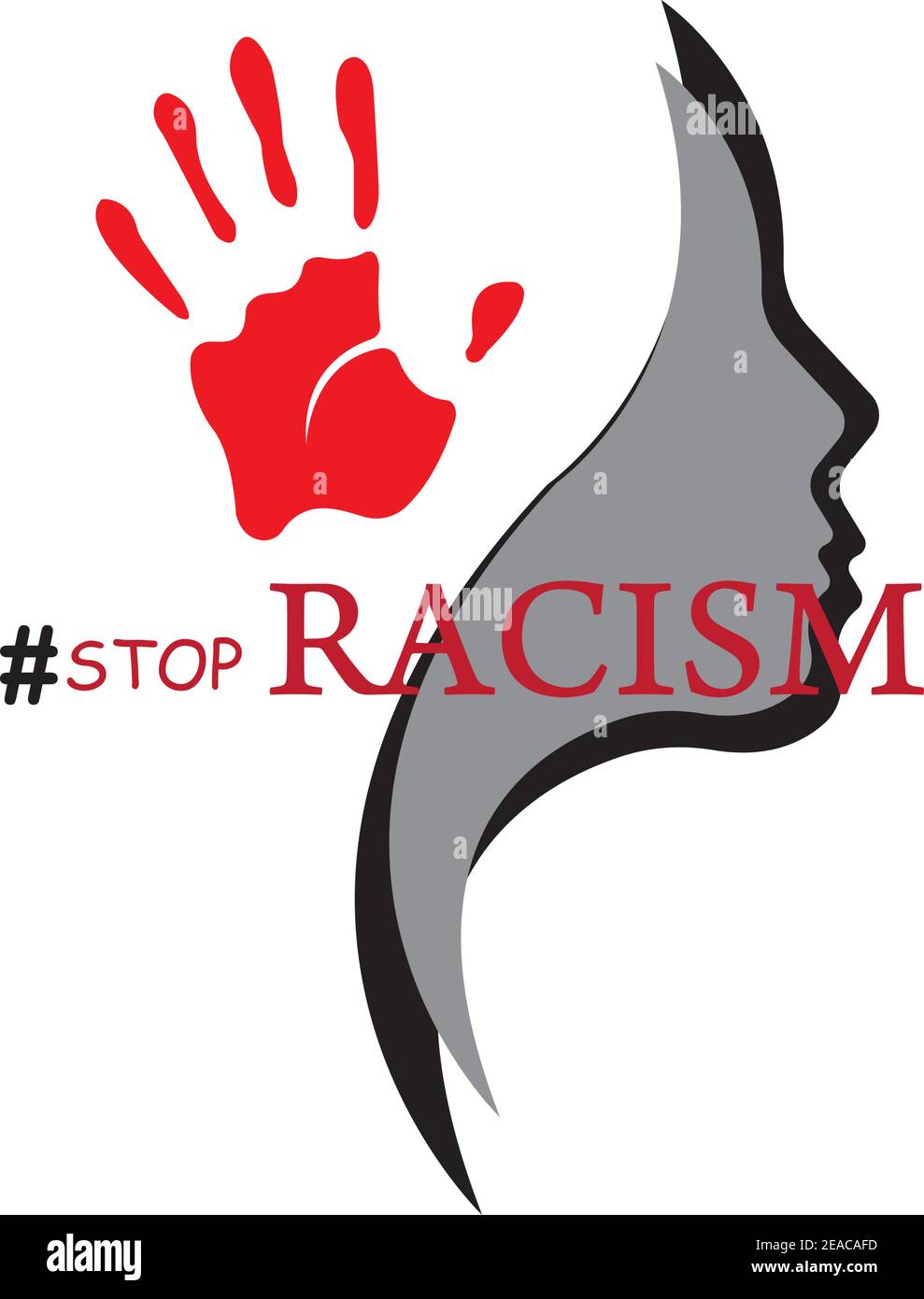 vector ilustración anti racismo logotipo diseño plantilla detener el racismo Imagen Vector de