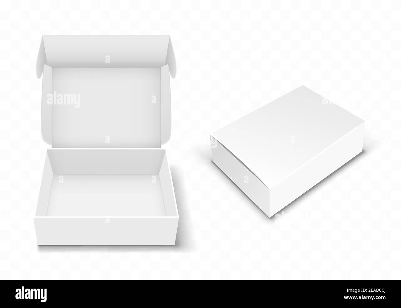 Caja De Cartón Blanco Con Tapa Ilustración De Vector Realista Envase Rectangular Caton Con 8176