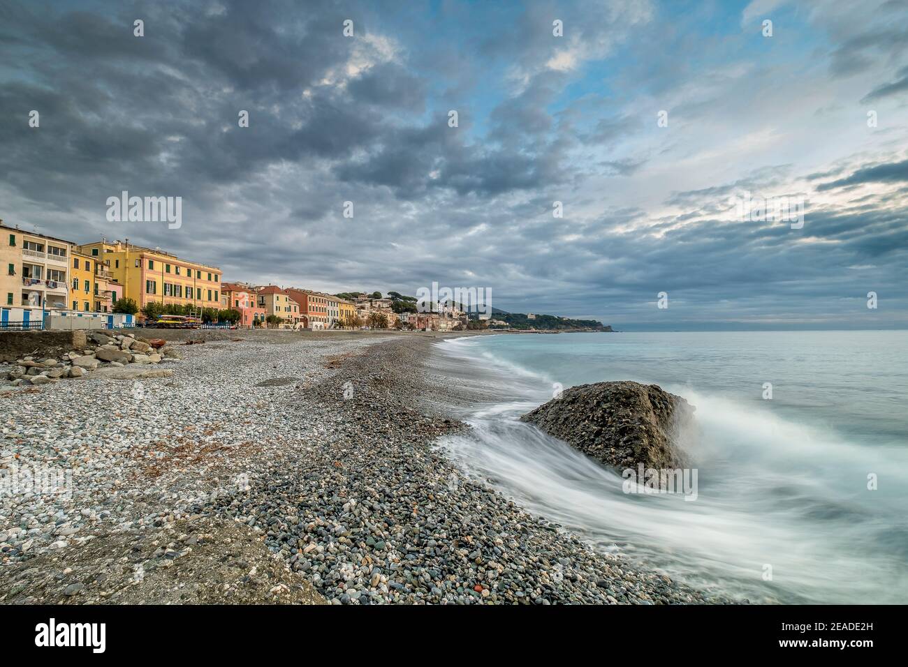 Italia Liguia Celle Ligure la playa Foto de stock