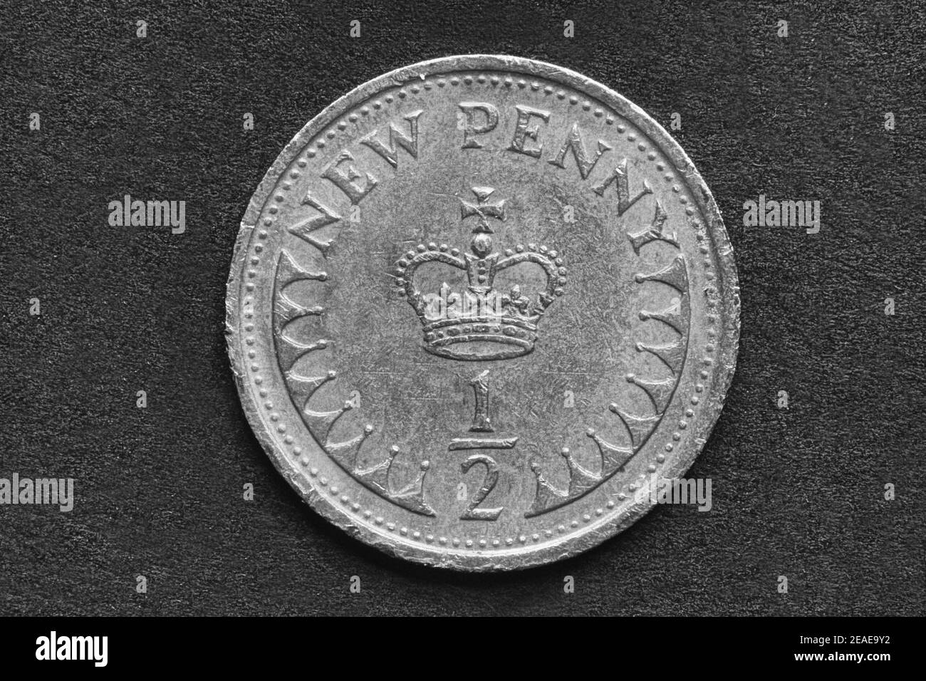 Foto Reino Unido ½ nuevo centavo, 1971, moneda Foto de stock
