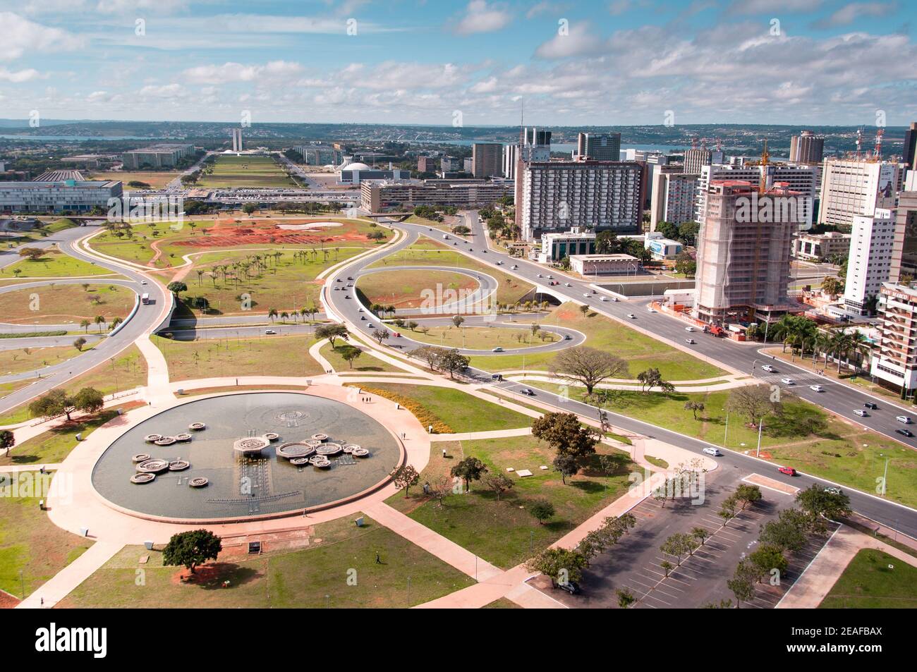 Vista aérea del Plan piloto de la Ciudad de Brasilia Foto de stock