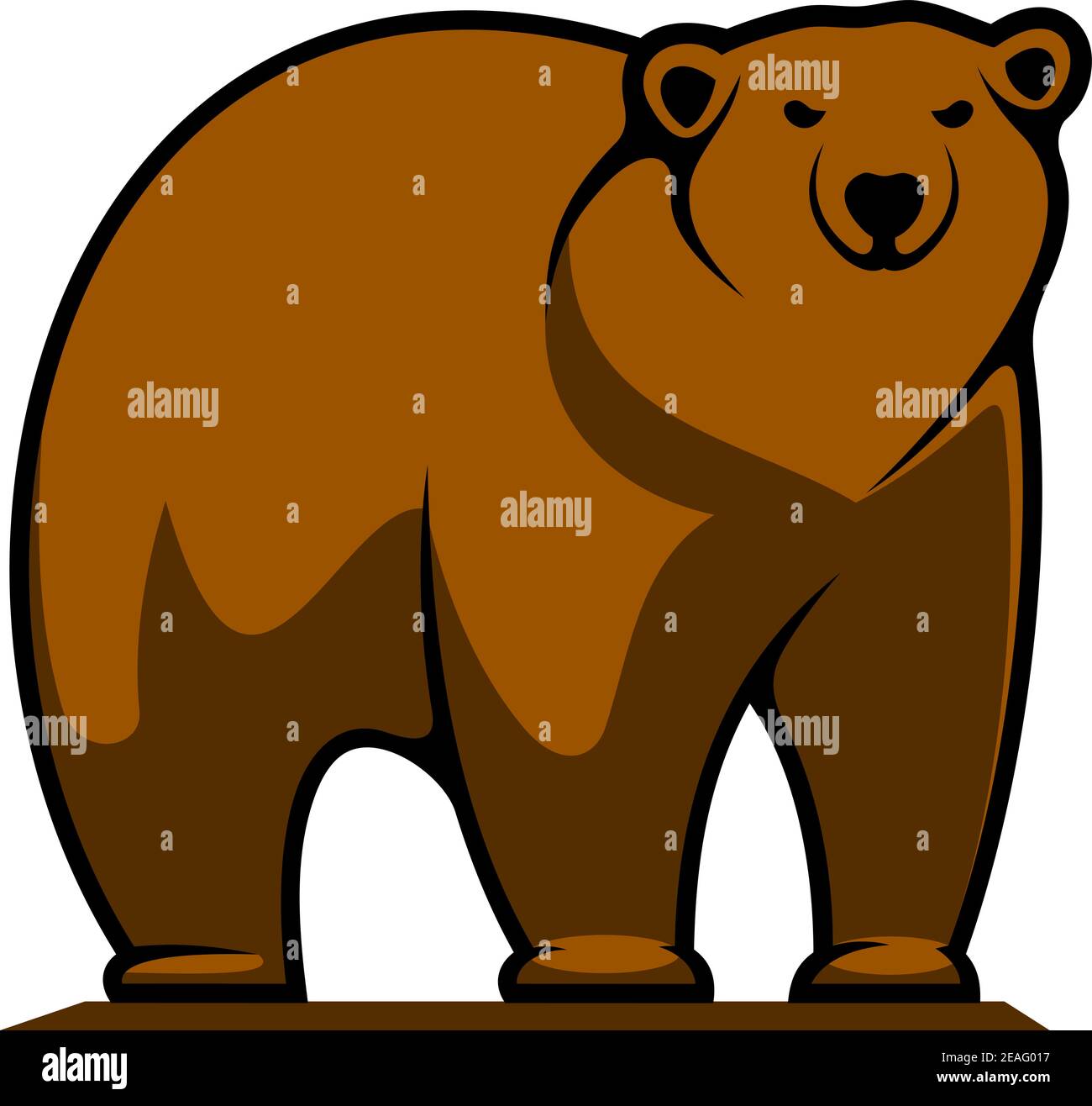 Ilustración de dibujos animados de un oso marrón grizzly o marrón grande de  pie viendo al espectador aislado en blanco Imagen Vector de stock - Alamy