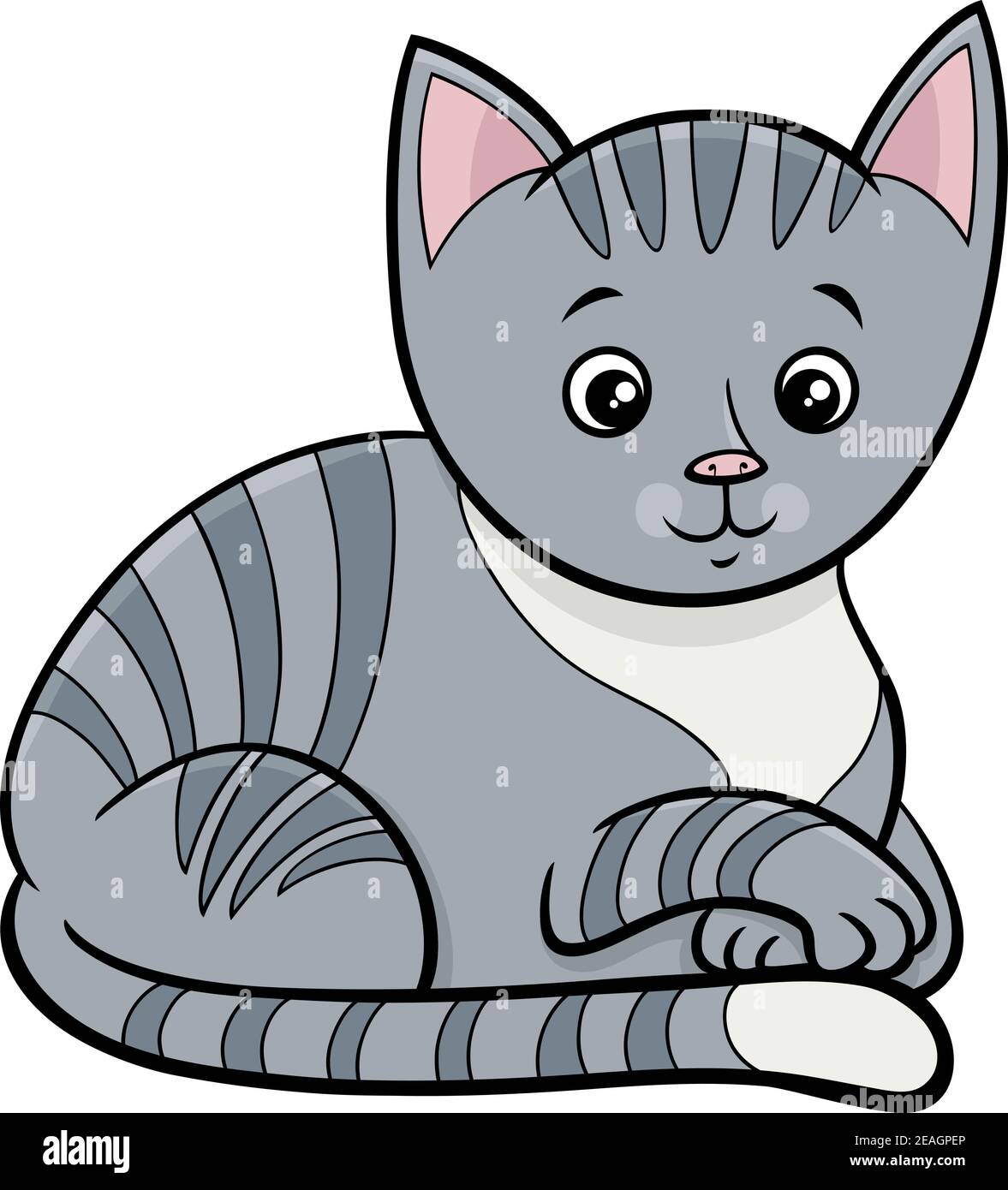 Dibujo de dibujos animados de lindo gato tabby o gatito animal cómico  carácter Imagen Vector de stock - Alamy