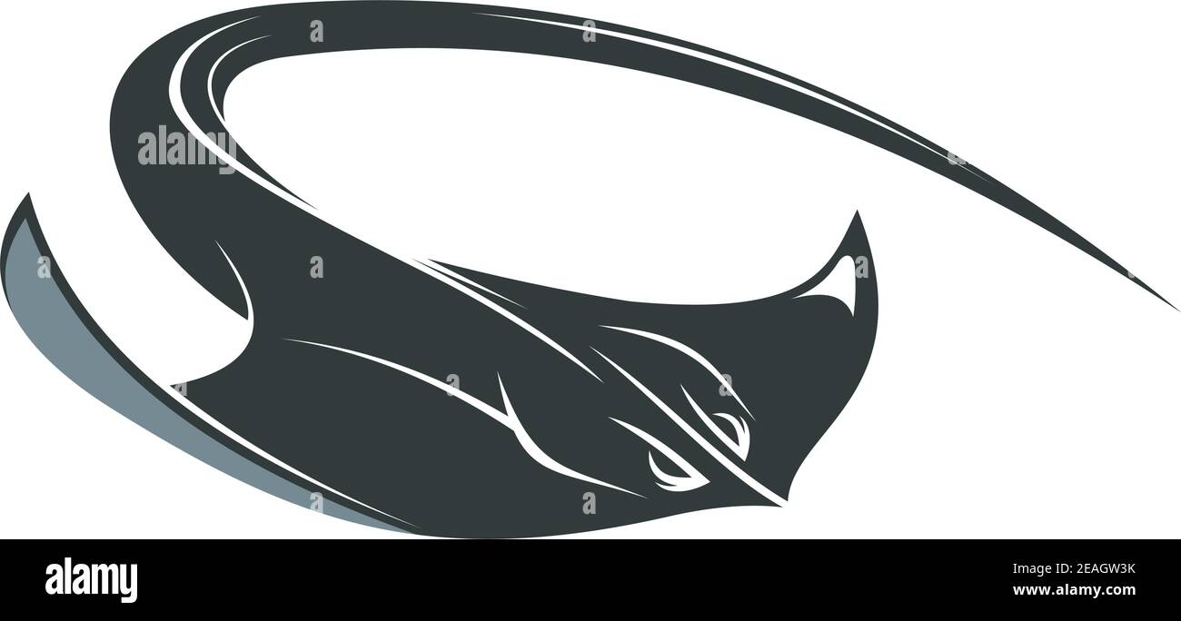 Manta de dibujos animados o raya de picadura con aletas pectorales esparcidos y una larga cola curva aislada sobre blanco Imagen Vector de stock - Alamy Manta de dibujos animados o raya de picadura con aletas pectorales esparcidos y una larga cola curva aislada sobre blanco Imagen Vector de stock - Alamy