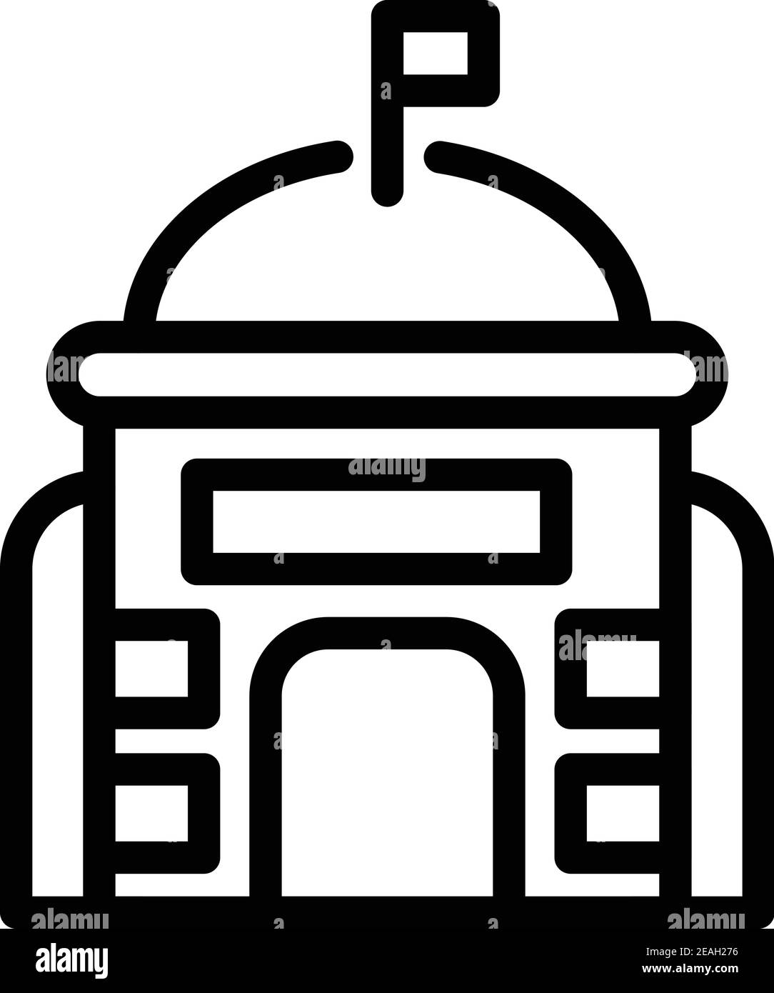 Icono de creación de autoridad. Contorno autoridad edificio icono vector para diseño web aislado sobre fondo blanco Ilustración del Vector