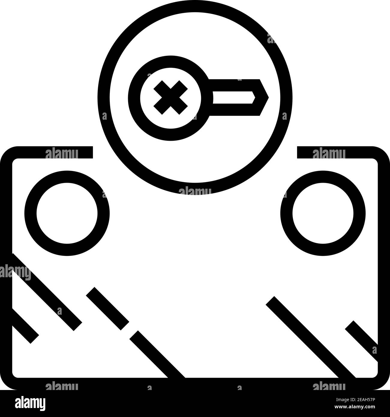 instalación de tornillo imagen de vector de icono de línea de espejo Ilustración del Vector