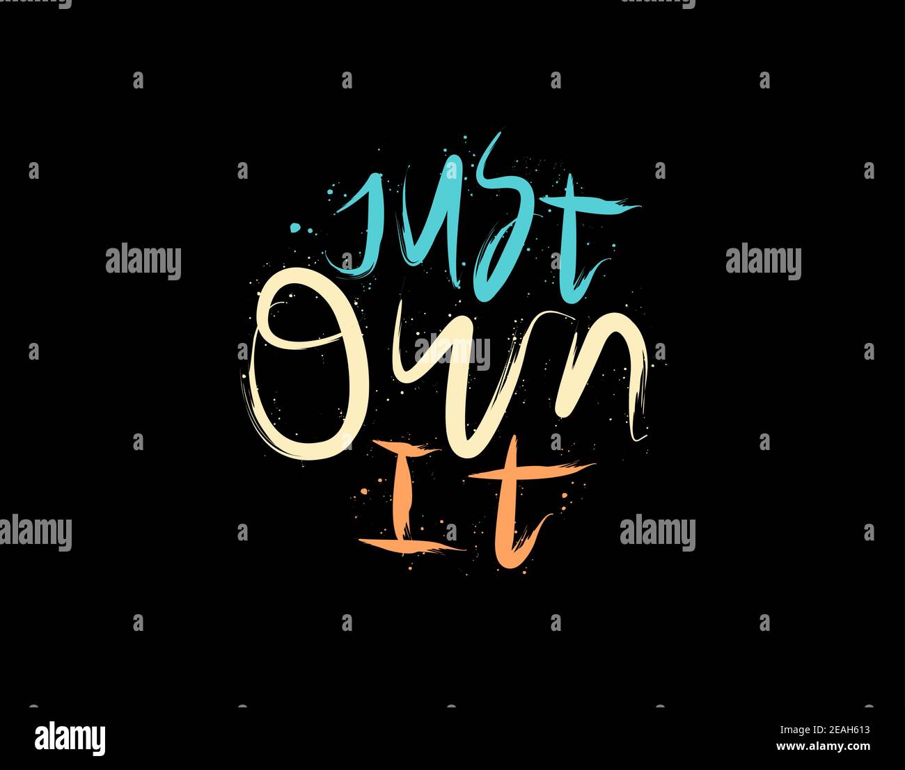 Sólo tiene letras texto sobre fondo negro en ilustración vectorial