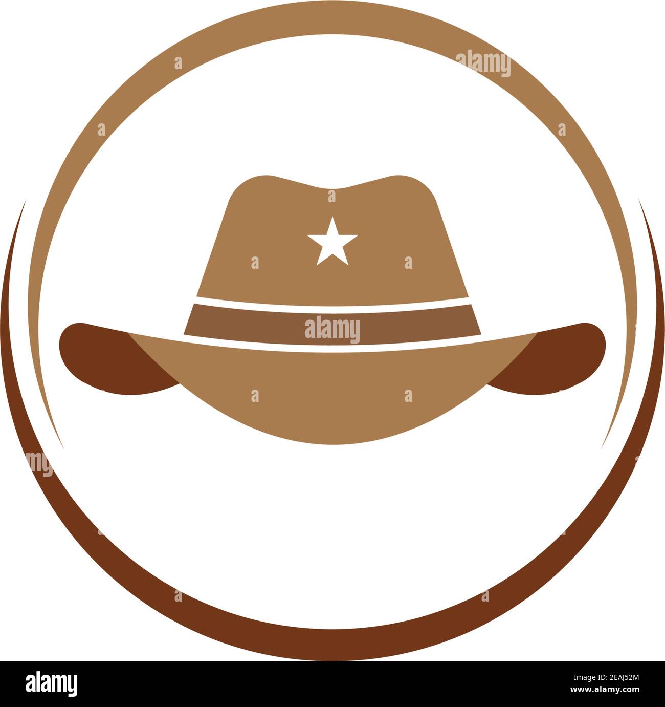 diseño de plantilla vectorial con logo de icono de sombrero vaquero Imagen  Vector de stock - Alamy