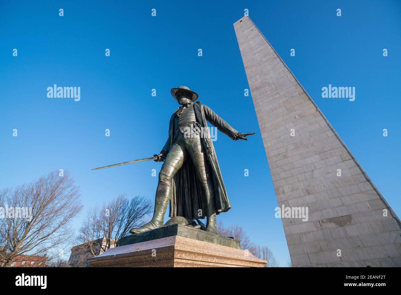 Bunker Hill Monument en Boston, Massachusetts Foto de stock