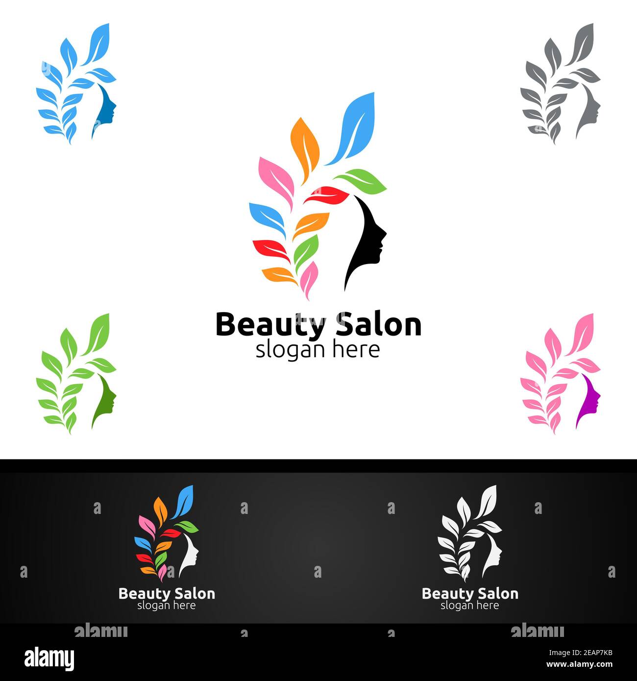 Natural Salon Fashion Logo para estilista de belleza, cosmética, o boutique  Fotografía de stock - Alamy