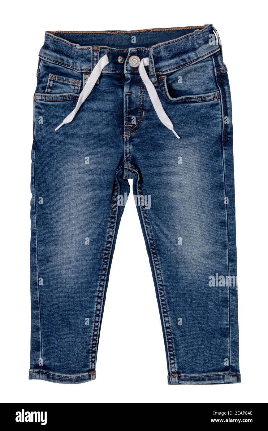 Vista superior de jeans sueltos de moda aislados