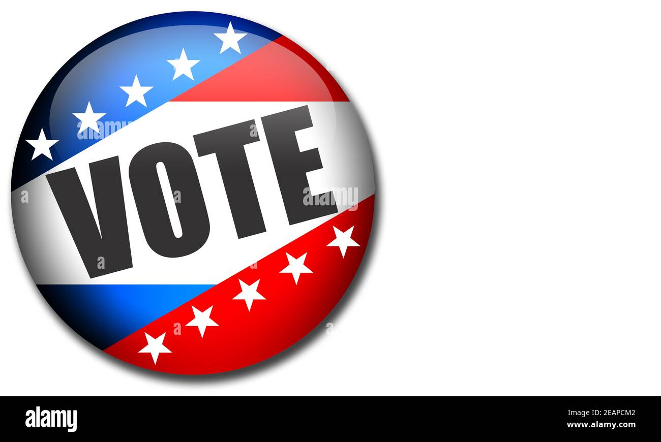Botón de la clavija electoral para las elecciones de Estados Unidos  Fotografía de stock - Alamy