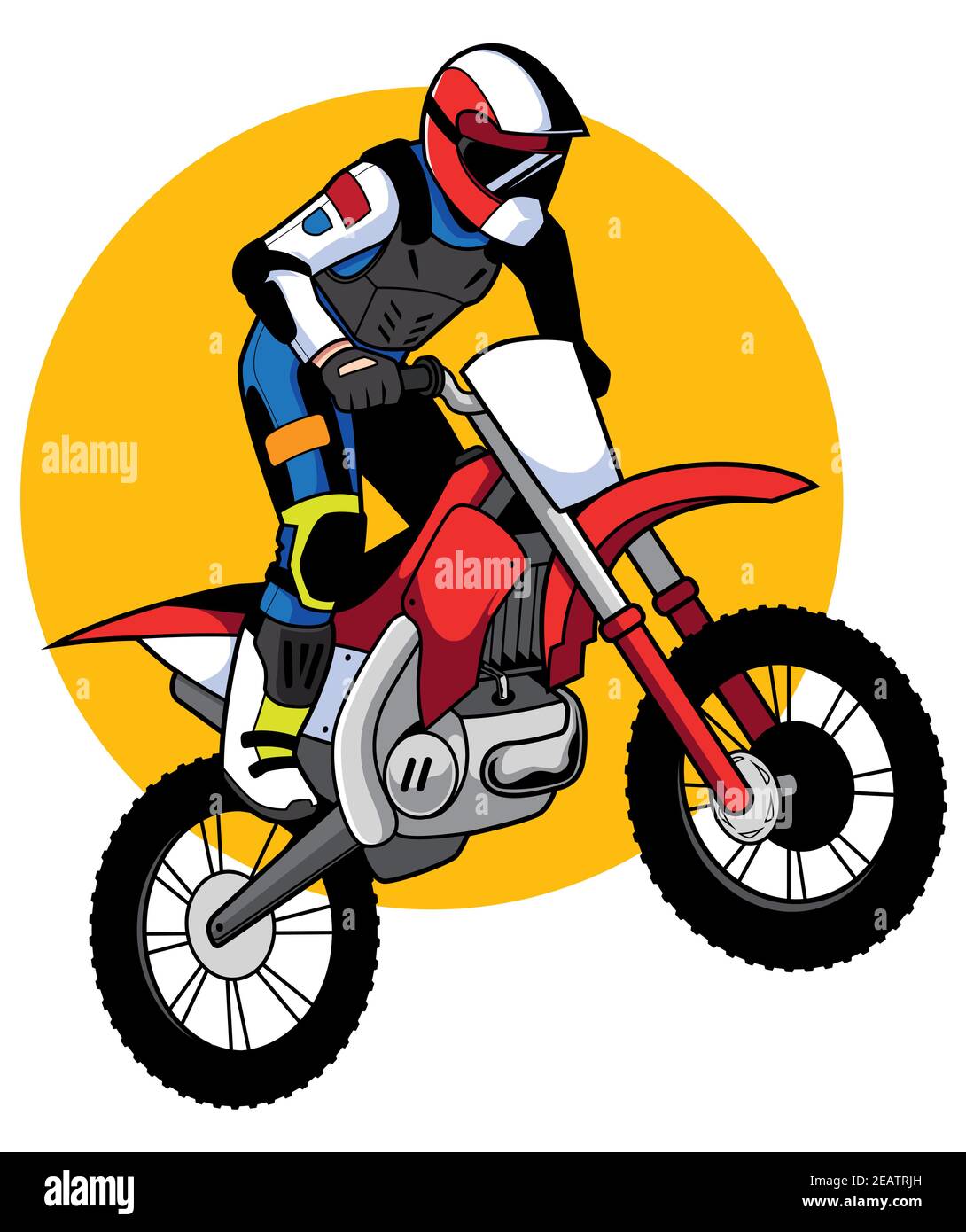 Motocross Racer mascota Ilustración del Vector