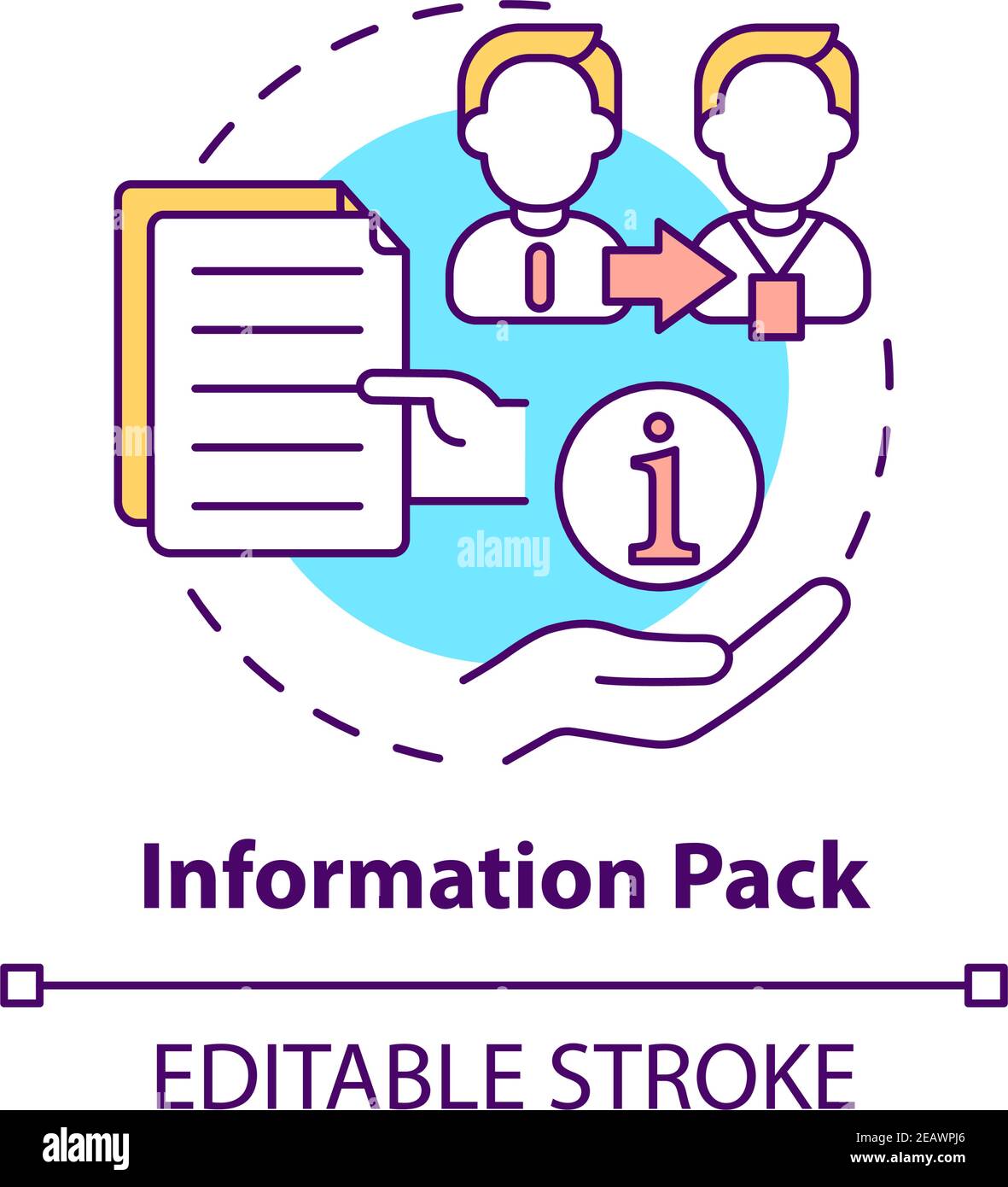 Icono de concepto de paquete de información Imagen Vector de stock - Alamy