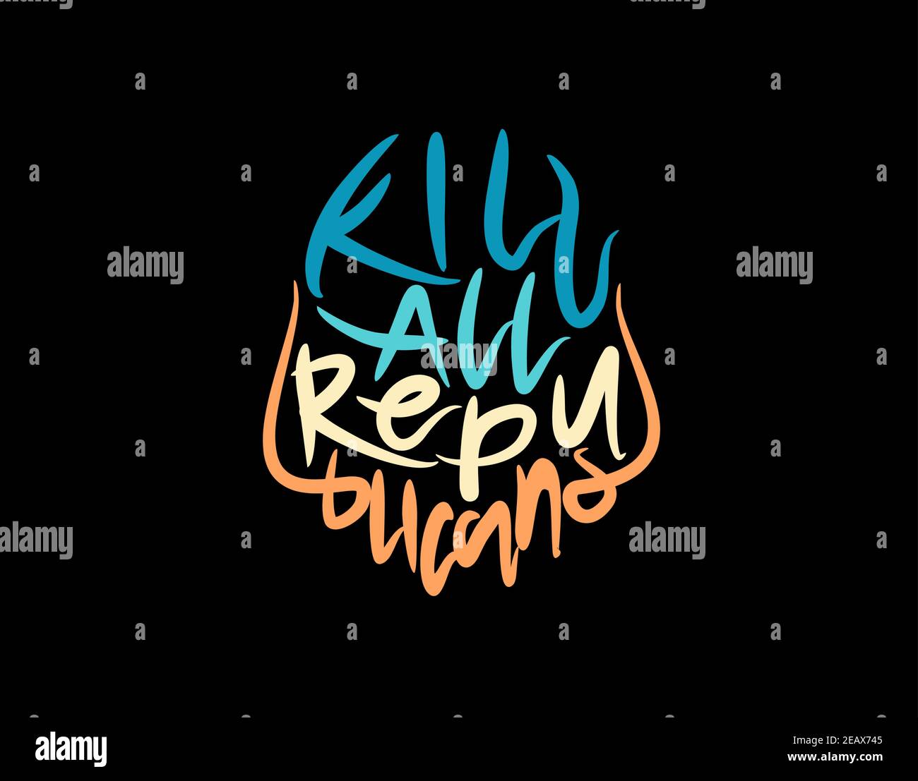 Letras texto sobre fondo negro en ilustración vectorial. Para póster de