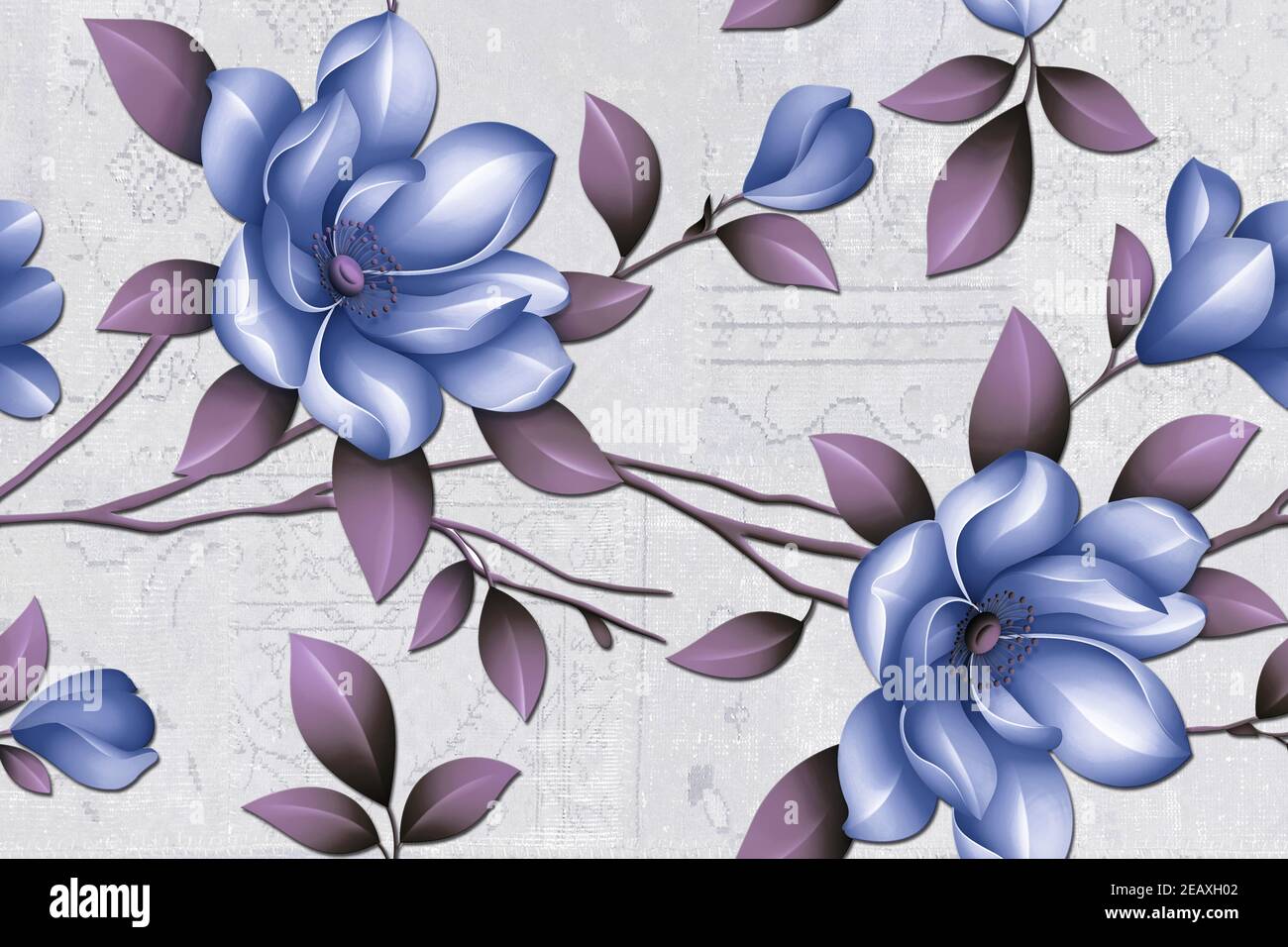 Decoración de pared de flores, Diseño de azulejos de pared digital,  decoración de azulejos de pared en mármol para la decoración del hogar, la  ilustración se puede utilizar para papel pintado, linóleo,
