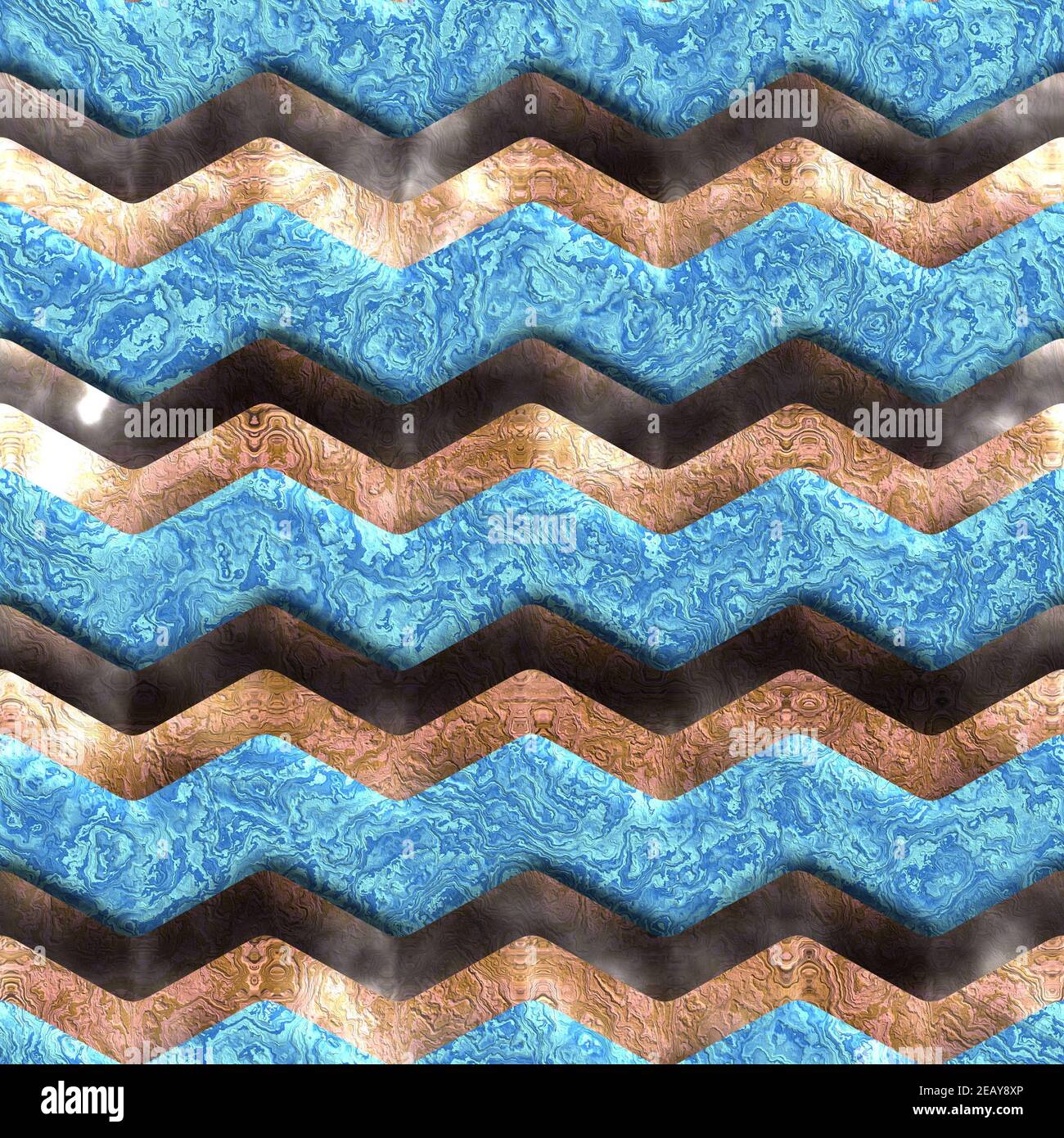 Mosaico de fondo compuesto 3D sin costuras con color, material, patrón y texturas únicos Foto de stock